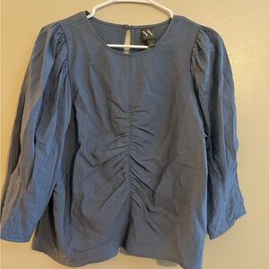 Worthington Ruched Blue Blouse